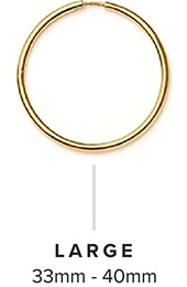 Hoop Earrings Size Guide - Sizes under 33mm - 40mm - Large | REEDS Jewelers