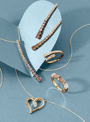 Shop Le Vian Jewelry – Luxury Mother’s Day Gifts Honey gold with chocolate ombré diamond pendant and heart pendant necklaces and rings – luxury Mother’s Day gift